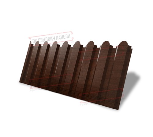 Профнастил фигурный С20 - 0,45 Окрас - Б, Print Elite Choco Wood.