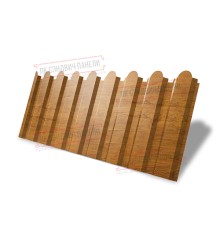 Профнастил фигурный С20 - 0,45 Окрас - Двухсторонний-Print Elite Golden Wood.