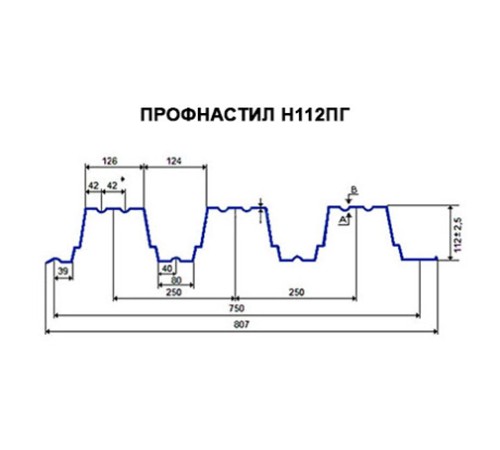 Продольно гнутый профнастил для укрытий конвейеров Н112ПГ-807, 0,6, оцинкованный