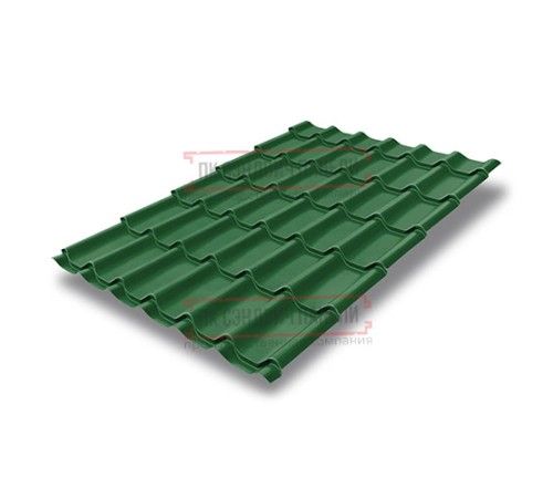 Металлочерепица классик плюс RAL6002 Satin-0.5
