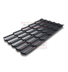 Металлочерепица Квинта плюс 3D RAL7024 Velur 20-0,5