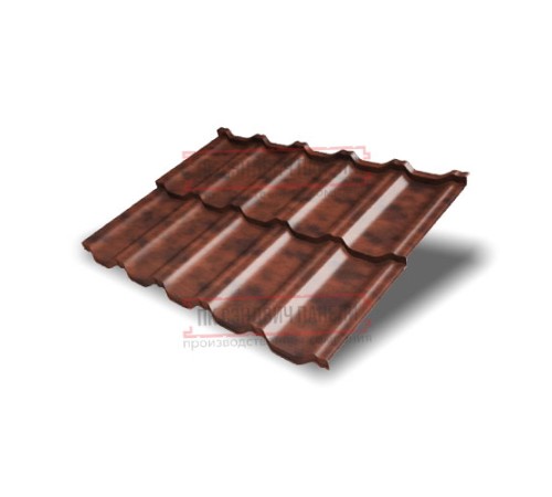 Металлочерепица модульная Квинта Uno 3D Brown Safari Twincolor-0,45