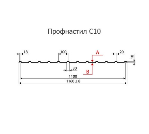 Профнастил нержавеющий С10 0.45 AISI 316L