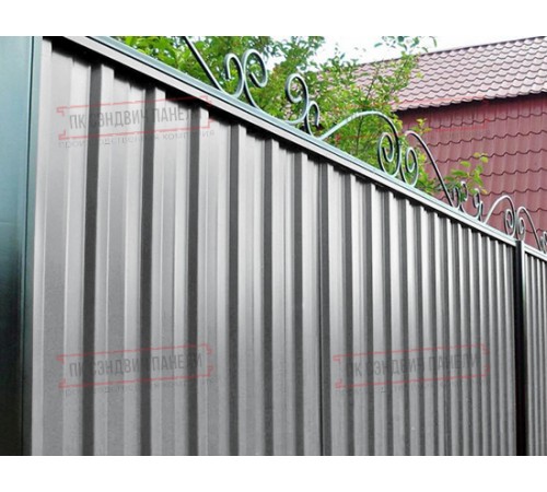 Профилированный лист С-15-1190-0.45 (с гранью) Двухсторонний (Printech) RAL 7004