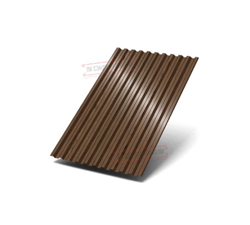 Профилированный лист C21х1000 ECOSTEEL_MA-МореныйДуб-0.5