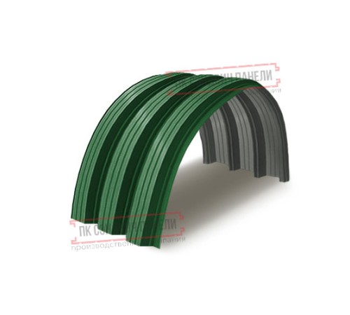 Профнастил H112ПГ-0.95, для бескаркасных ангаров, Полиэстер RAL 6002